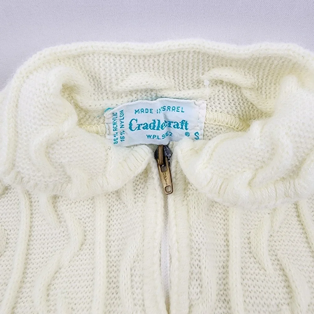 Vintage Cradlecraft Baby Acrylic Nylon Footie‎ Baby Isreal 3/6 yellow tint gift